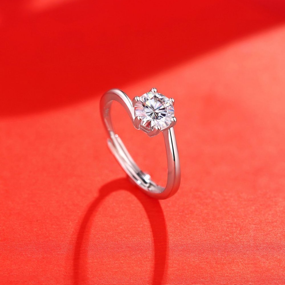 Certified 3ct. t.w. Moissanite Diamond Solitaire Engagement Ring NEW - Picture 4 of 7